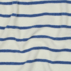 Sweat Frotteestoff Streifen, mittelblau cremewei�