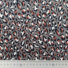 RESTST�CK 80 cm Viskose Jerseystoff Leoparden Muster,rostbraun dunkeltaupe