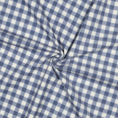 Flanellstoff Baumwollstoff Karomuster kariert, jeansblau wei�