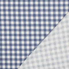 Flanellstoff Baumwollstoff Karomuster kariert, jeansblau wei�