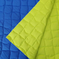 RESTST�CK 43 cm Steppstoff Doubleface Jackenstoff gesteppt - kobaltblau neongelb/lime
