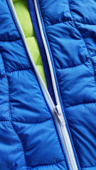 RESTST�CK 43 cm Steppstoff Doubleface Jackenstoff gesteppt - kobaltblau neongelb/lime