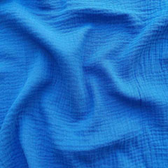 RESTST�CK 37 cm Musselin Stoff Double Gauze uni,�kobalt blau