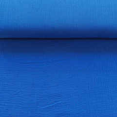 RESTST�CK 37 cm Musselin Stoff Double Gauze uni,�kobalt blau