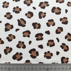 Baumwollstoff Popeline Panther Leopardenmuster, braun schwarz cremwei�