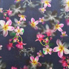 RESTST�CK 76 cm Jerseystoff Blumen asiatisch, pink rot dunkelblau