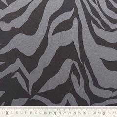 RESTST�CK 260 cm Viskosejersey Stoff Zebramuster Tiger Animal Print, dunkelgrau schwarz