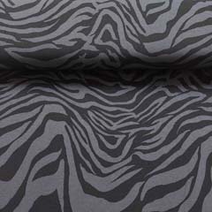 RESTST�CK 260 cm Viskosejersey Stoff Zebramuster Tiger Animal Print, dunkelgrau schwarz