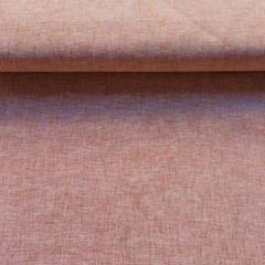 RESTST�CK 41 cm Halbleinen Leinen Baumwollstoff Webware uni meliert, terracotta braun