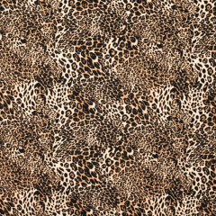 RESTST�CK 50 cm Sweatstoff Leopardenmuster, schwarz caramel braun