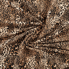 RESTST�CK 50 cm Sweatstoff Leopardenmuster, schwarz caramel braun