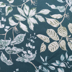 Canvas Stoff Baumwollstoff Blumen, petrolgr�n