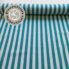 Baumwollstoff Streifen Linea Reale - Imperial Teal (dunkelmint) - Made in Italy (Deadstock)