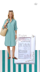 Baumwollstoff Streifen Linea Reale - Imperial Teal (dunkelmint) - Made in Italy (Deadstock)