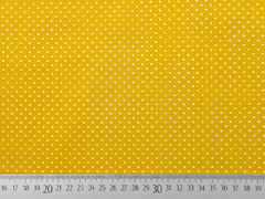 RESTST�CK 38 cm Baumwollstoff kleine Punkte Petite Dots, wei� ocker