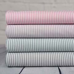 Baumwollstoff Streifen 3 mm garngef�rbt, altmint weiss