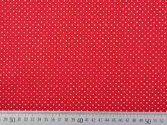 Baumwollstoff kleine Punkte Petite Dots, wei� rot
