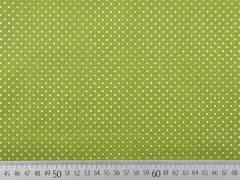 Baumwollstoff kleine Punkte Petite Dots, wei� gelbgr�n
