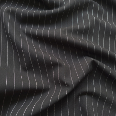 RESTST�CK 115 cm Webware mit Stretch Nadelstreifen Hosenstoff, schwarz wei�
