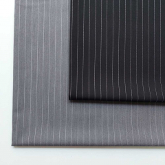 RESTST�CK 115 cm Webware mit Stretch Nadelstreifen Hosenstoff, schwarz wei�
