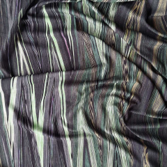 Viskose Jerseystoff Zickzack abstraktes Muster, Gr�nt�ne mint armygr�n dunkelgr�n