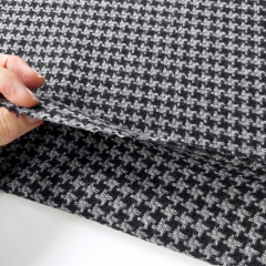 Woll-Tweed Stoff Hahnentrittmuster Deadstock Designerstoff - grau schwarz - Made in Italy