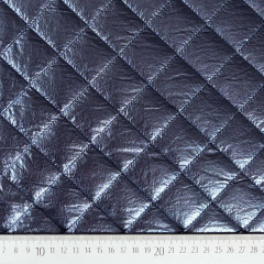 RESTST�CK 50 cm Steppstoff Doubleface Lederimitat Fellimitat, dunkelblau metallic