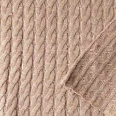 RESTST�CK 24 cm Strickstoff Zopfmuster klassischer Stil, camel