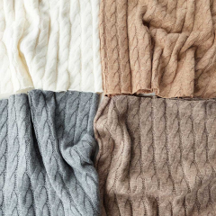 RESTST�CK 50 cm Strickstoff Zopfmuster klassischer Stil, mittelgrau