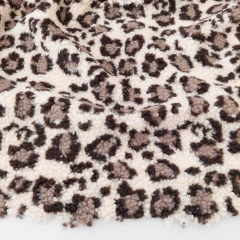RESTST�CK 77 cm Teddyfell Teddyfleece Leopardenmuster, taupe dunkelbraun hellbeige
