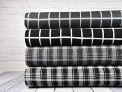 RESTST�CK 65 cm Jacquard Jersey Karomuster Gitternetz, grau meliert