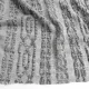 Strickstoff mit Zopfmuster leicht, grau steingrau