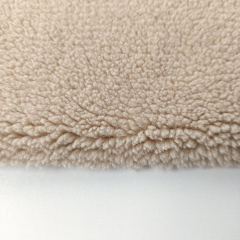 Teddyfleece Teddystoff Schaffell Optik weich dick uni - hellbeige