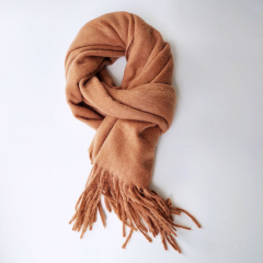 Schal flauschig weich, cognac braun