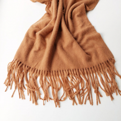 Schal flauschig weich, cognac braun