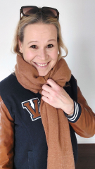 Schal flauschig weich, cognac braun