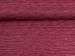 RESTST�CK 230 cm Strickstoff Wellen mit Struktur, bordeauxrot