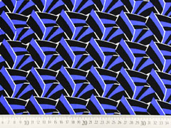 Viskose grafisches Muster italienischer Stil B-WARE , wei� blau schwarz