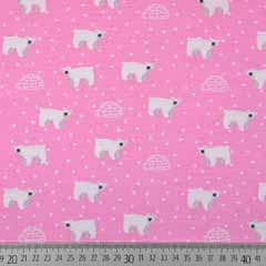 Jerseystoff Eisb�ren Iglos Punkte, wei� rosa