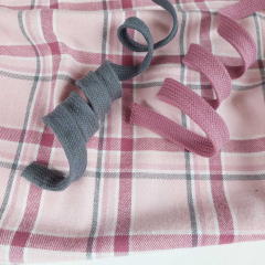 Flanell Stoff Karomuster karierter Baumwollstoff, dunkelaltrosa grau rosa