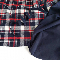 Flanell Stoff Schottenkaro karierter Baumwollstoff, rot cremewei� dunkelblau