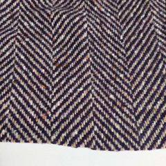 Wollstoff Fischgr�tmuster Deadstock Designerstoff, ecrue oxblood