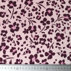 Nicky Velour Stoff Blumenmuster, burgundy rosa