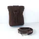 Wildledertasche rechteckig hochkant weich soft - dunkelbraun - Made in Italy