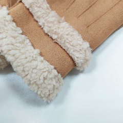 Handschuhe Wildlederimitat Teddy cognac braun