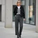 Woll Twill Schurwolle Kaschmir Deadstock uni schwarz - made in Italy
