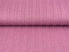 Jacquardjersey Stoff Zopfmuster, beere
