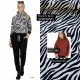 Sweatstoff French Terry Zebramuster Meterware, schwarz wei�