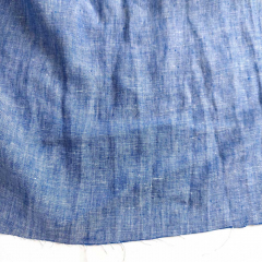 RESTST�CK 138 cm Leinenstoff 100% Leinen Georgio, mittelblau