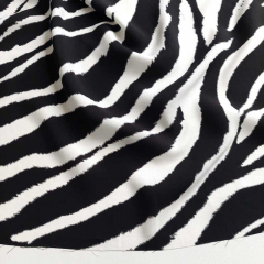 RESTST�CK 114 cm Viskosestoff Popelin Webware Zebramuster Animal Print, schwarz wei�
